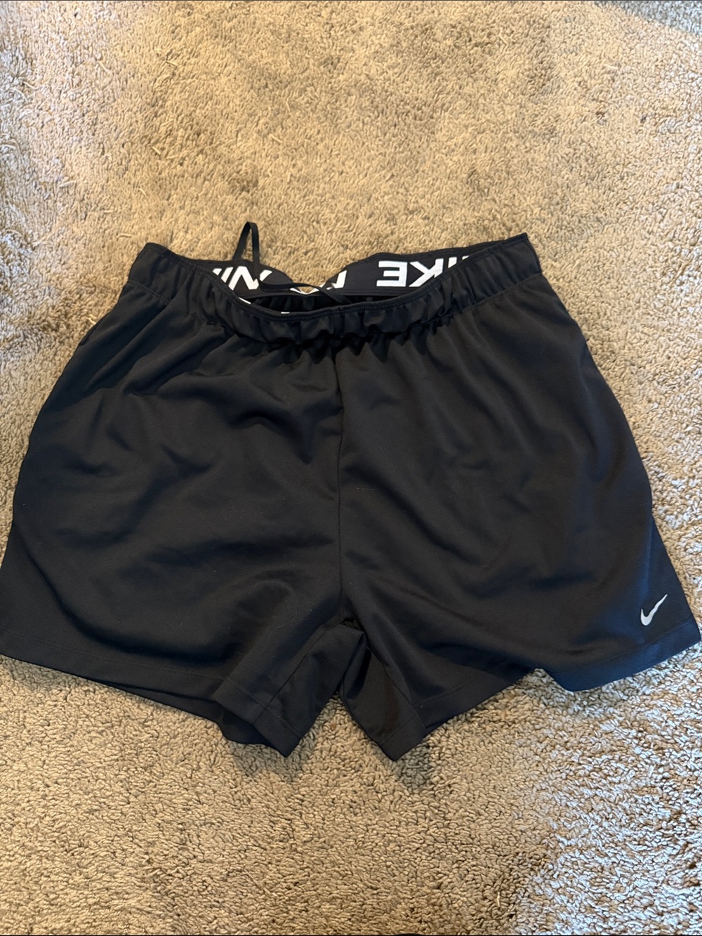 Nike Black Performance Shorts with Logo Waistband